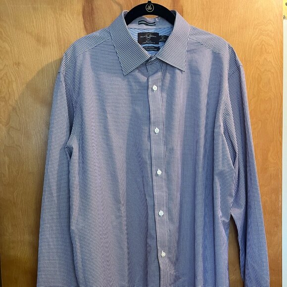 Full Cotton High Quality Button Down // Black Brown Fitted Non-Iron Men's XL - Picture 7 of 7